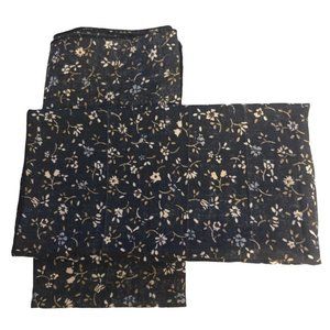 Vintage Bundle Of 2- 16”x16” Square Blue Ladies Blue Floral‎ Handmade Hankies